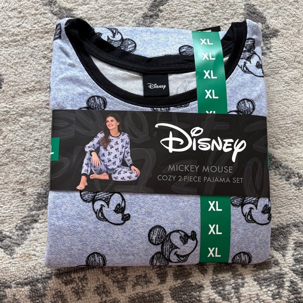 Disney Mickey Mouse Gray and Black Pajama Set